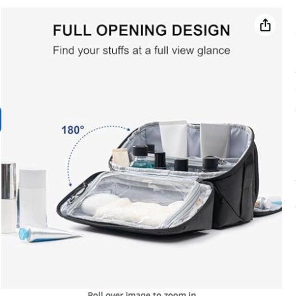 Everfun Travel Toiletry Bag For Men And Women Dopp Kit Wide Open Makeup Cosmetic - Picture 4 of 6